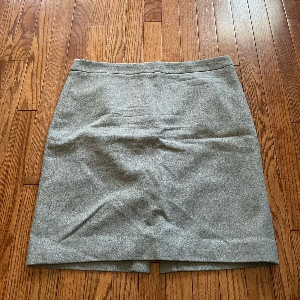 J. Crew Light Gray The Pencil Skirt Wool Women’s Sz 14 - Picture 1 of 9